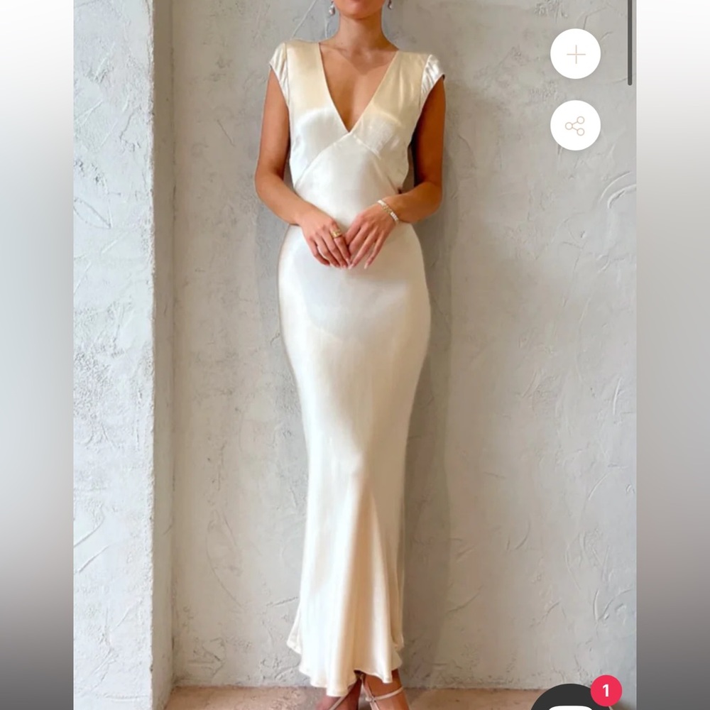 Because & Bridge INDI V MAXI DRESS - VANILLA CREAM